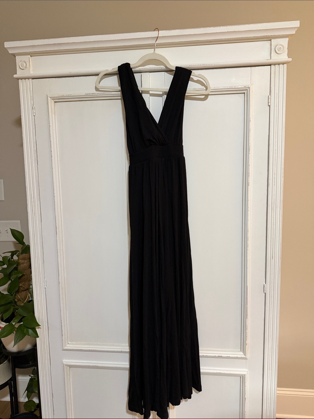 Dani Convertible Black V-Neck jumpsuit by free people beach size small